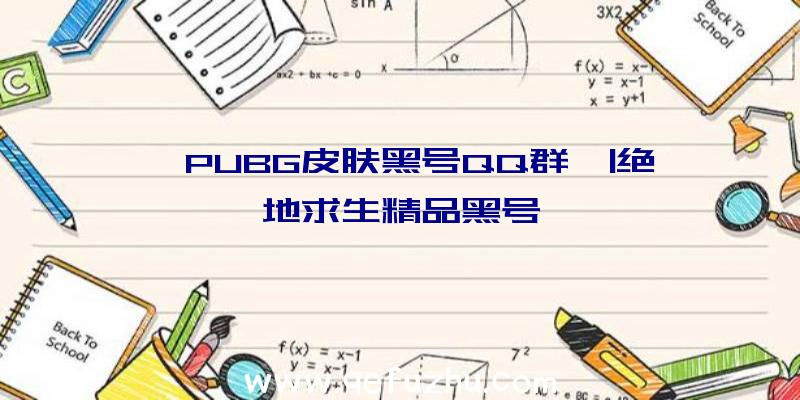 「PUBG皮肤黑号QQ群」|绝地求生精品黑号